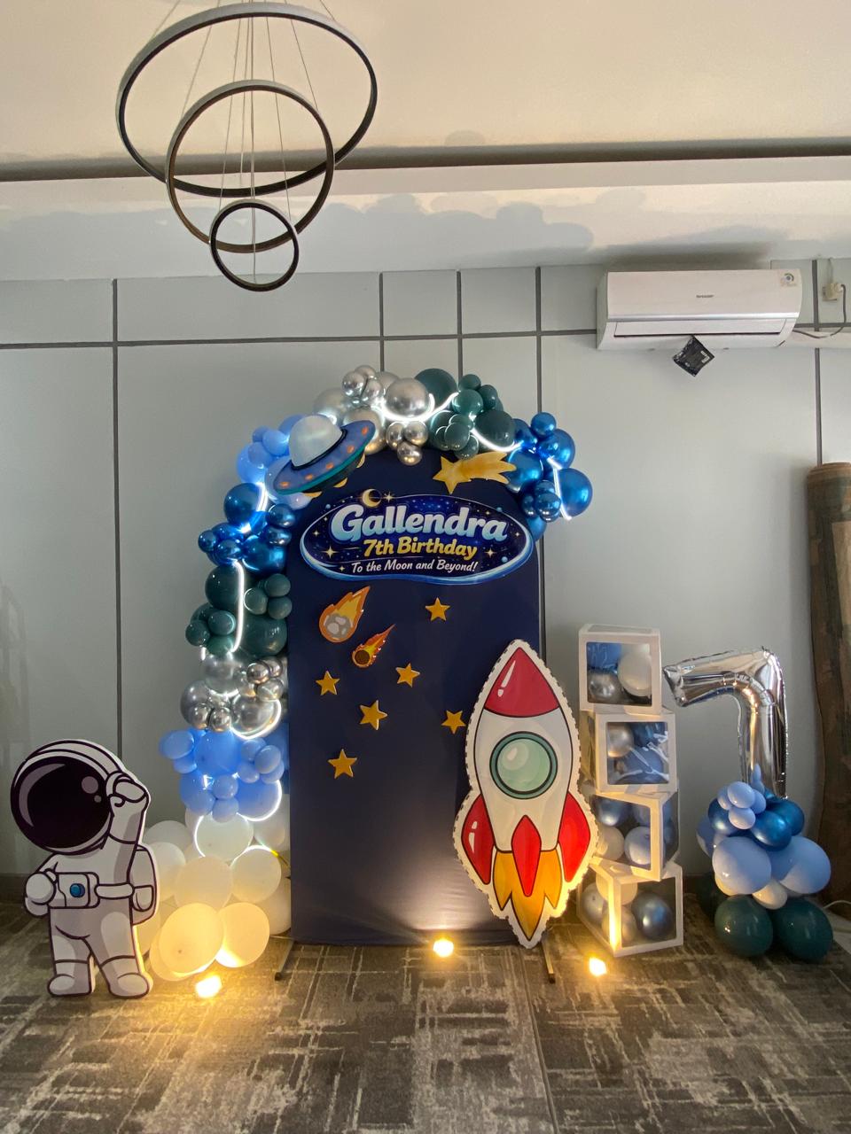 Dekorasi ulang tahun tema space oleh Fazza Dekorasi